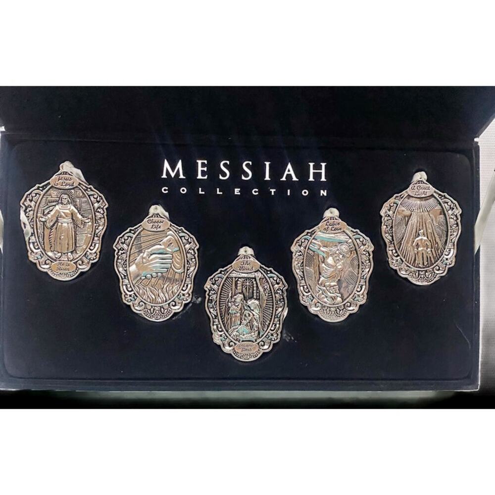 Messiah Collection Christmas Ornaments Silver Boxed Set of 5 by Son Corporation